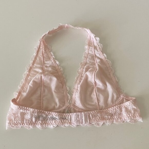 Free People Galloon Lace Halter Bralette Pink - Picture 4 of 16